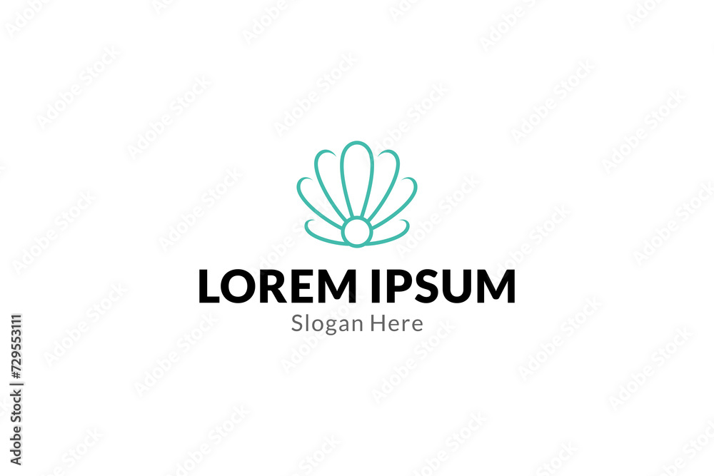 seashell with pearl outline icon logo design seashell with pearl outline icon logo design