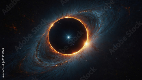 Gorgious Black hole over star field in outer space, abstract space wallpaper