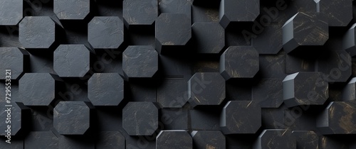 Black Hexagon Cube Pattern Wallpaper - Geometric Precision and Unique Layout for Modern Design Aesthetics