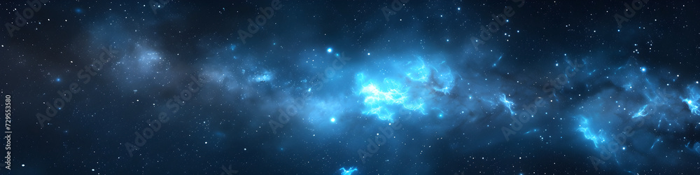 Fototapeta premium Space banner or landing page for a site. Astrology, science fiction or science class. Horizontal