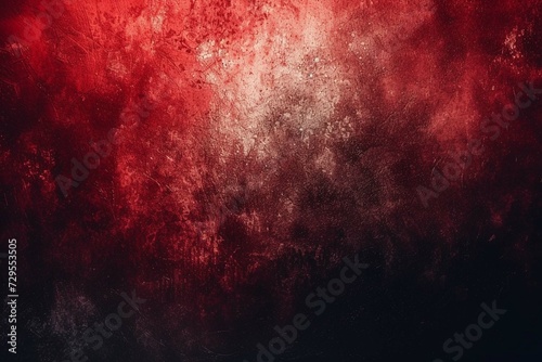 Red to black spot , color gradient rough abstract background shine bright light and glow template empty space , grainy noise grungy texture