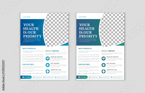 corporate medical health care service flyer design, hospital emergency advertisement leaflet template , medical emergency banner layout , modern doctor clinic poster , business a4 brochure design
