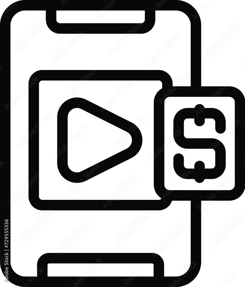 Phone social media icon outline vector. Viral content. Money making Phone social media icon outline vector. Viral content. Money making