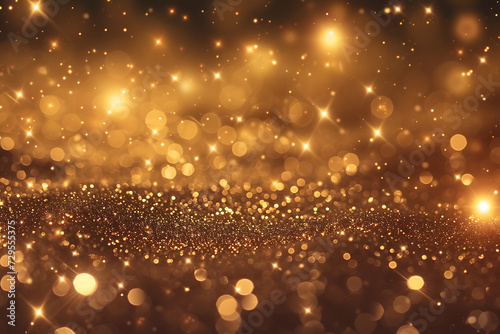 gold glitter background with stars and light in