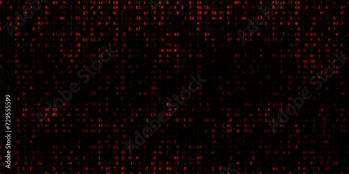Digital code pattern. Matrix binary malware code. Algorithmic big data background. photo