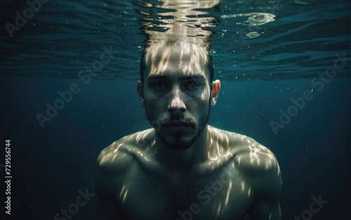 Tranquil Depths: A Man's Journey Below the Surface © Dima Shapovalov