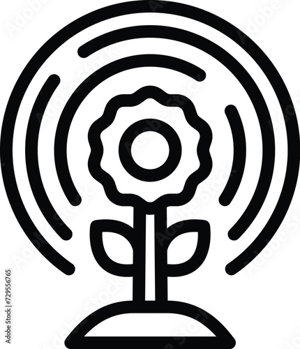 Sunflower plant icon outline vector. Food field. Farm agriculture
