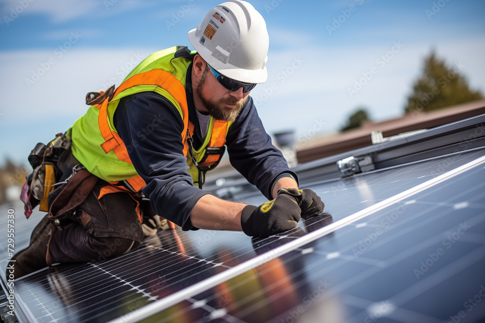 Engineer in charge of solar panel installation The installation of solar energy conversion into electricity for a warehouse is currently being investigated. Engineer in charge of solar panel installation The installation of solar energy conversion into electricity for a warehouse is currently being investigated.
