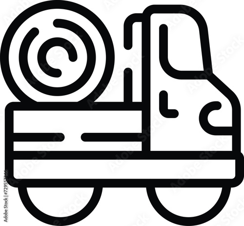 Farm truck icon outline vector. Working on rural field. Food market