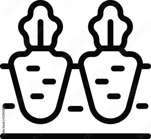 Carrot ground farm icon outline vector. Harvest food. Organic village