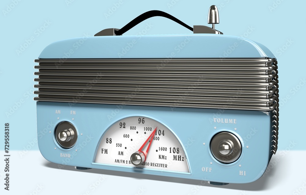 Obraz premium Old retro radio stand on the desk