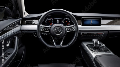 A photo of a Car Steering Wheel and Dashboard © Xfinity Stock