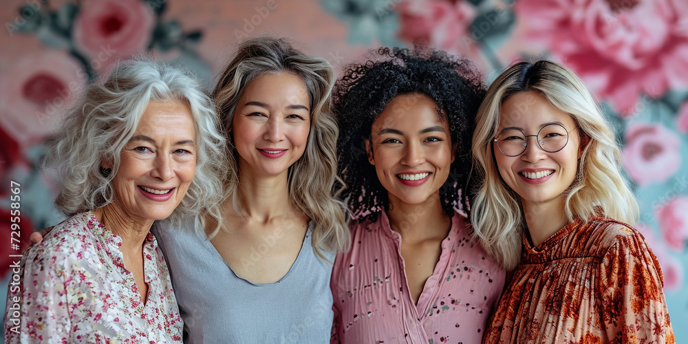 women of a multiracial family.mother's day concept