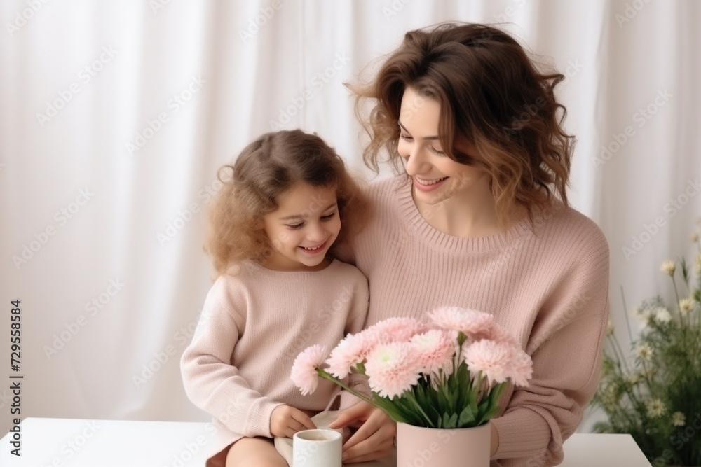 young mother with her daughter in her arms young mother with her daughter in her arms
