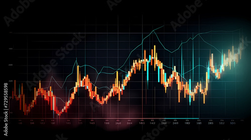 Stock market chart line concept  business chart on stock market background