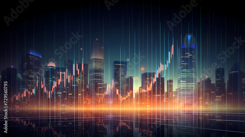 Stock market chart line concept  business chart on stock market background