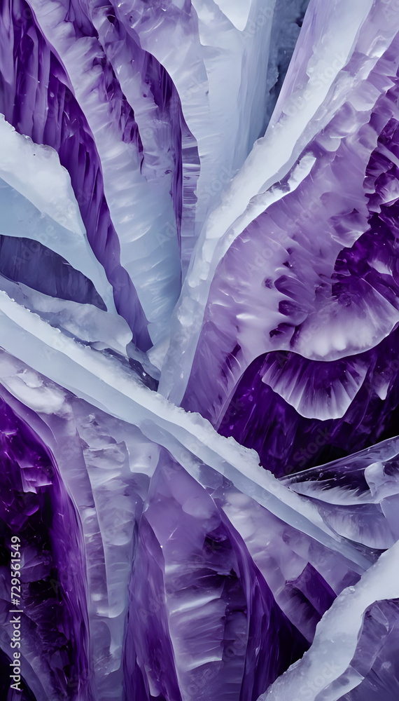 Fototapeta premium Abstract purple ice background texture. AI Generated.