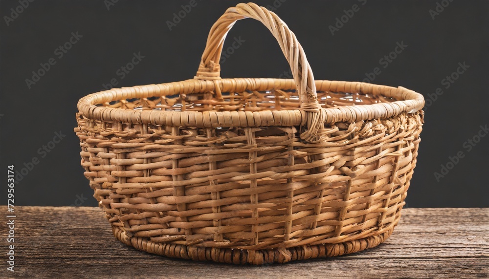 wicker basket isolated