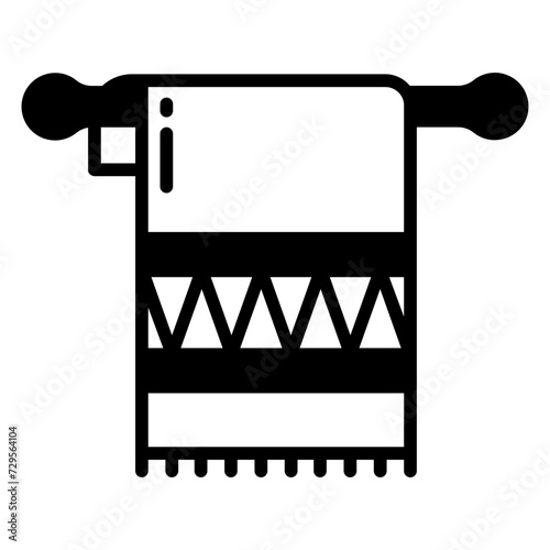 Cloth hang glyph and line vector illustration