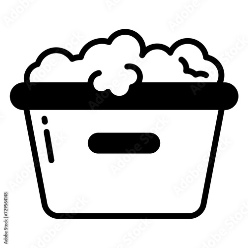 Bucket glyph and line vector illustration