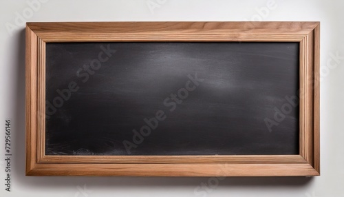 blank blackboard in wooden frame on or white background