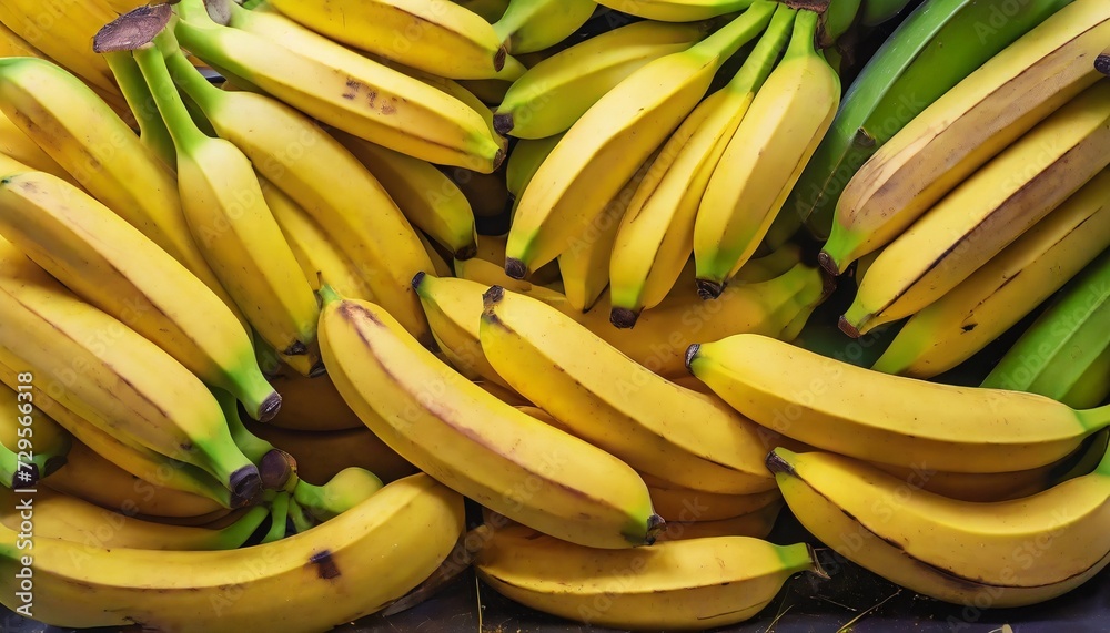 fresh banana yellow background