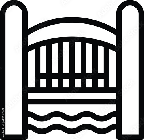 Sydney bridge icon outline vector. Art famous travel. Operatic journey