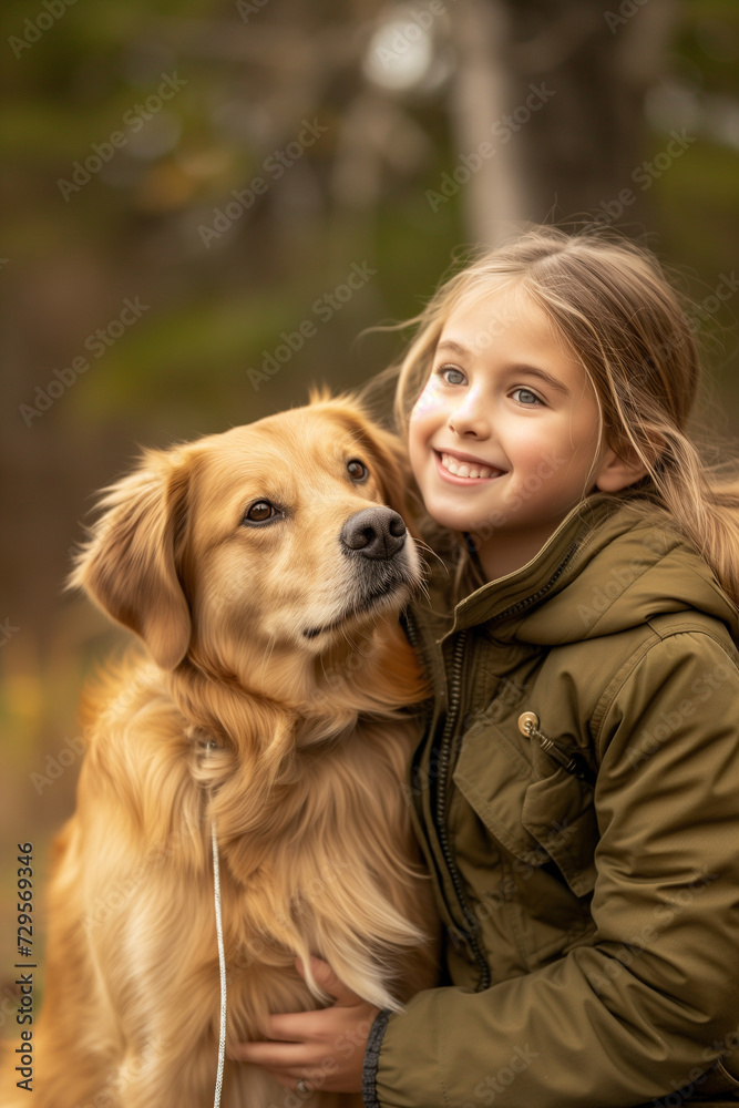 Friendship bond between a girl and her canine 