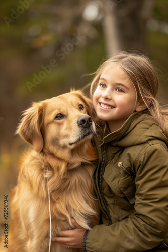 Friendship bond between a girl and her canine 