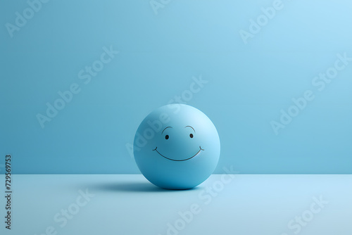 A serene light blue background conveying the 'Blue Monday' sentiment with a sad emoji. Generative AI,
