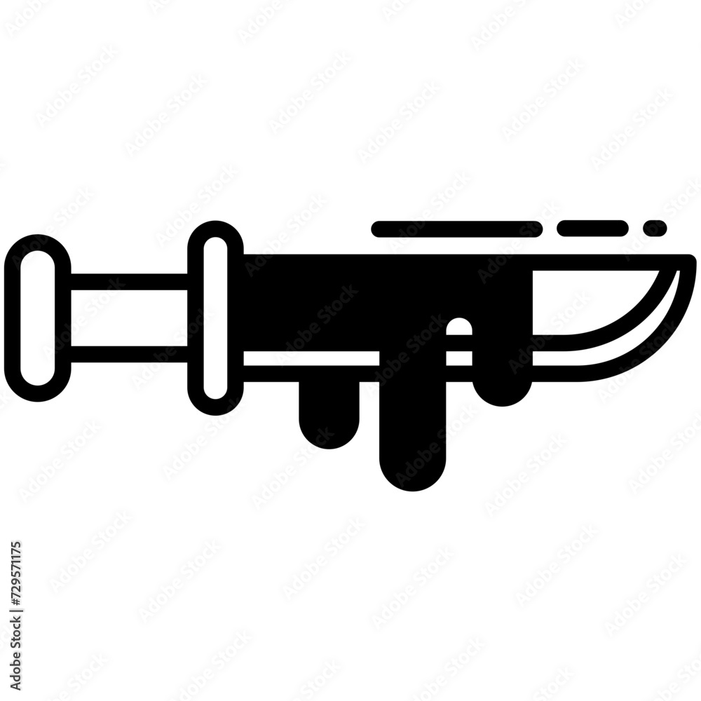 Knife glyph and line vector illustration
