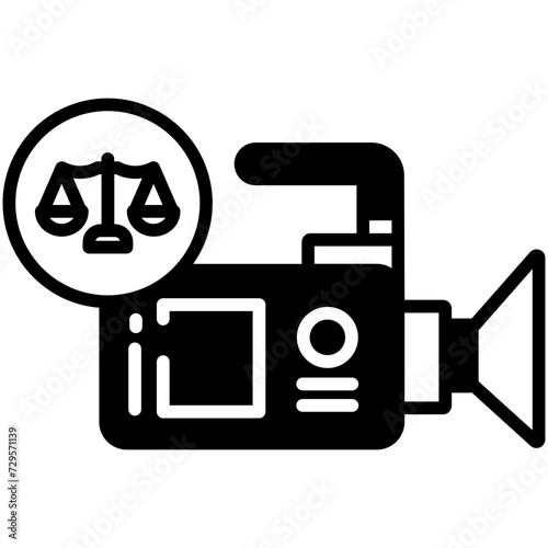 Judgement Videa glyph and line vector illustration