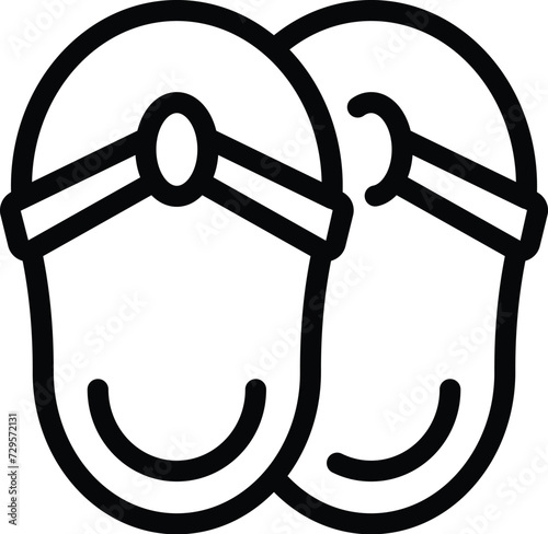 Beach slippers icon outline vector. Landmark spire structure. Tower plane