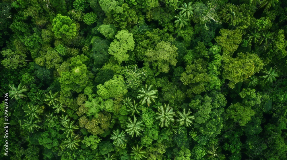  top view forest tree, Rainforest ecosystem and healthy environment concept and background. Generative Ai