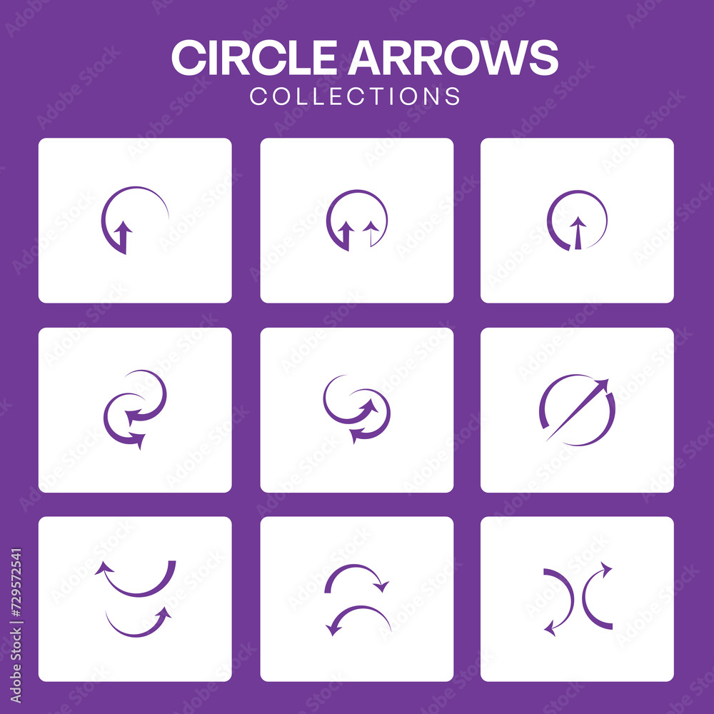 circle Arrow Icon Set Fully Editable HD Vector Arrows Template