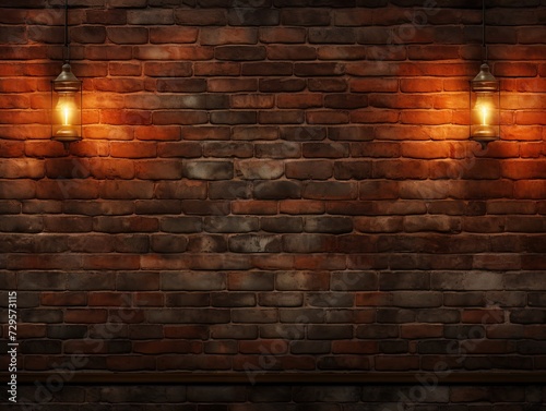 spotlights on a brick wall