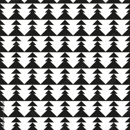 Seamless geometric black and white pattern of triangles