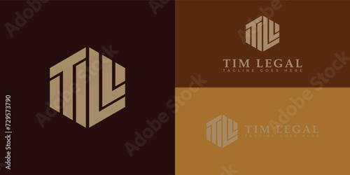 Abstract initial letter TL or LT logo in gold color isolated in multiple brown backgrounds applied for law firm company logo also suitable for the brands or companies have initial name LT or TL. photo