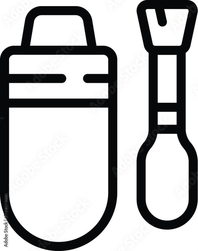 Care face brush icon outline vector. Body lash. Tattoo face care