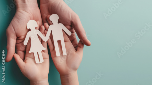 hands holding paper family cutout, family home, foster care, world mental health day