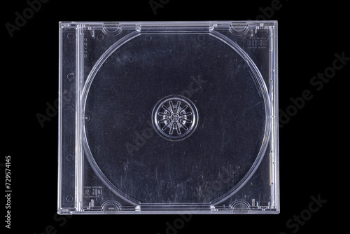 CD Disk Packaging Black Background