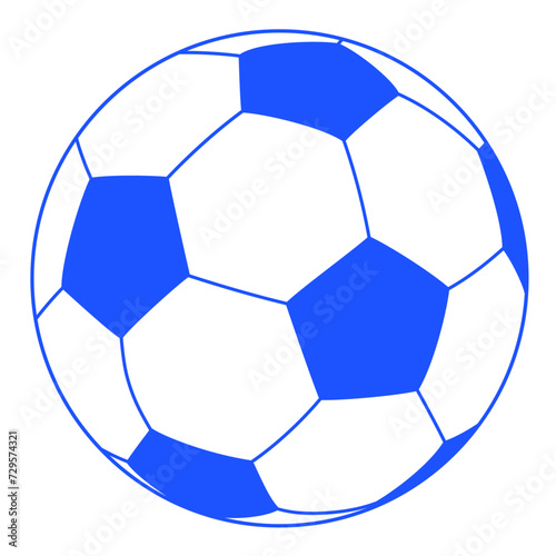 Vector Blue  Soccer football ball with 3d modern style on white background 