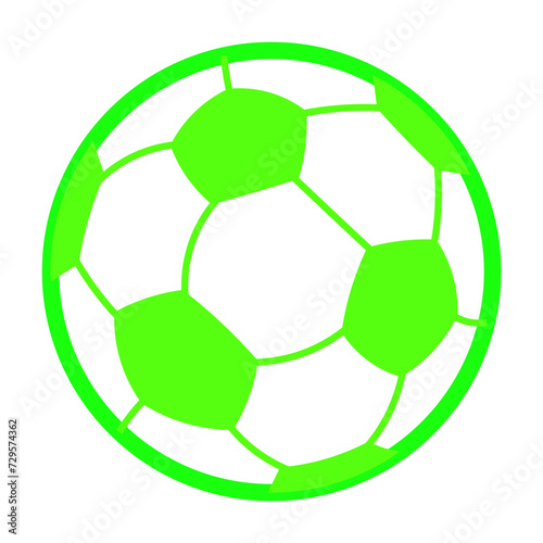 Vector Green Soccer football ball with 3d modern style on white background 
