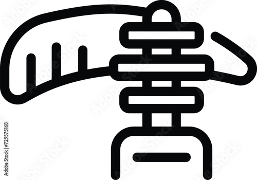 Brush draw icon outline vector. Eyebrow correction. Modify adjustment