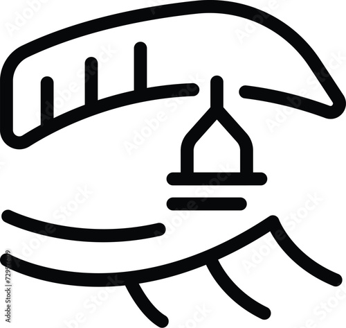 Care face brush icon outline vector. Grooming shading. Care face body