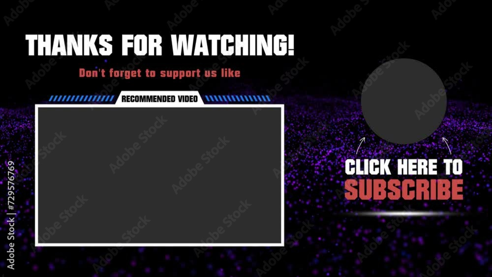 Youtube End Screen with blue design and blue lines. Animated Youtube Video Template, background, Outro Card, end screen, banner, channel. Social media design. Space background. Animated space.	

