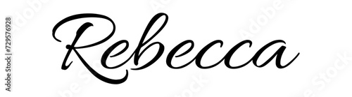 Rebecca - black color - name written - ideal for websites,, presentations, greetings, banners, cards, books, t-shirt, sweatshirt, prints, cricut, silhouette, sublimation
 photo