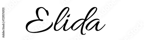 Elida - black color - name written - ideal for websites,, presentations, greetings, banners, cards, books, t-shirt, sweatshirt, prints, cricut, silhouette, sublimation 
