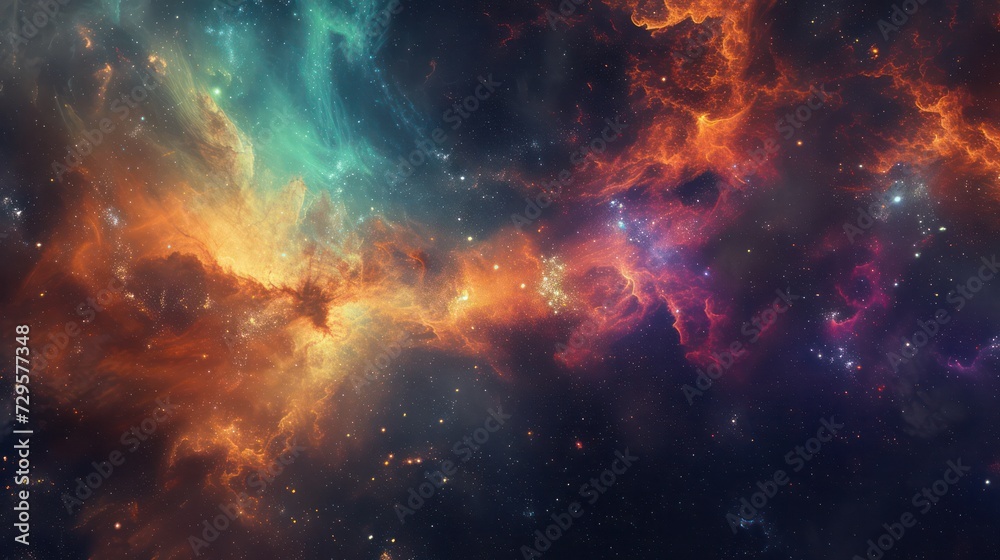 colorful nebula, universe, seamless wallpaper