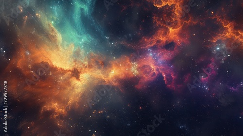 colorful nebula, universe, seamless wallpaper © Matthew